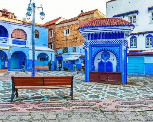 The Blue City Chefchaouen paint by numbers