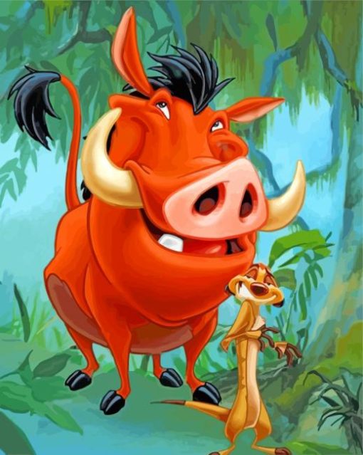 Timon And Pumbaa paint by numbers