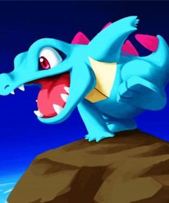 Totodile Pokemon Illustration paint by number