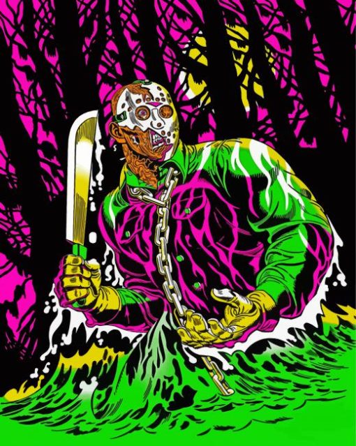 Trippy Jason Voorhees paint by number