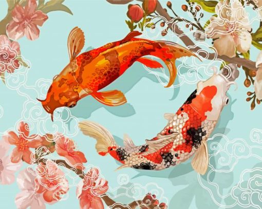 Tropical Koi Fish paint by numbers