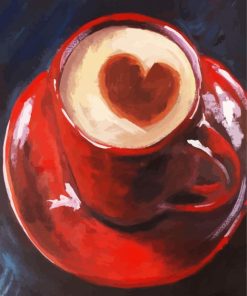 Vintage Heart Coffee paint by numbers