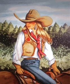 Western Cowgirl paint by number