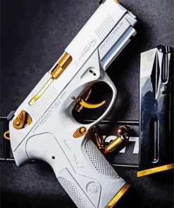 White Gun Weapon paint by number