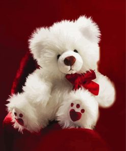 White Teddy Bear paint by numbers