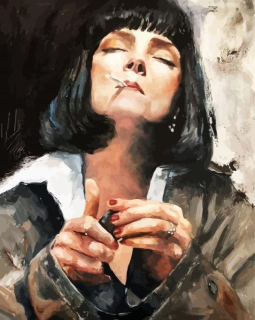 Woman Smoking Cigarette paint by number