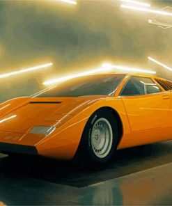 Yellow Lamborghini Countach paint by number