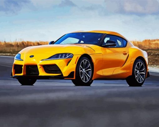 Yellow Supra paint by number