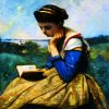 A Woman Reading By Corot paint by number
