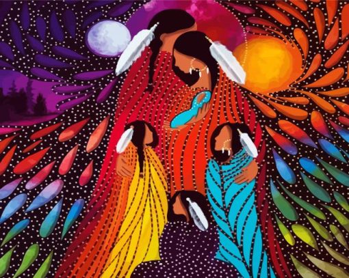 Abstract Indigenous Family paint by number