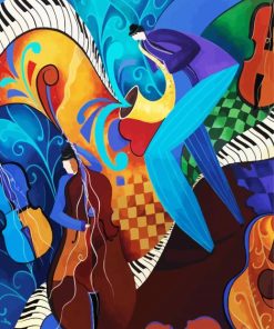 Abstract Music Players paint by number