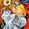 Abstract Trumpet Player paint by numbers