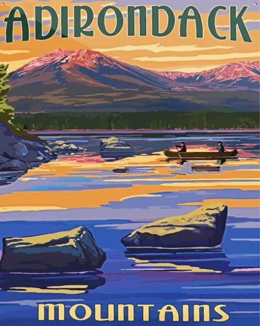 Adirondack Mountains Poster paint by number