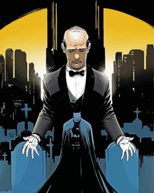 Alfred Pennyworth And Batman paint by number