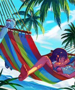 Anime Girls On Hammock paint by number