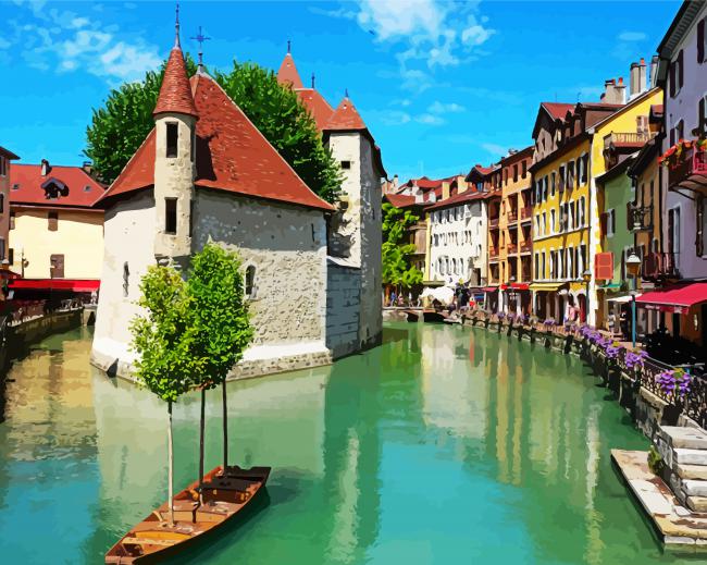 Annecy City France paint by numbers