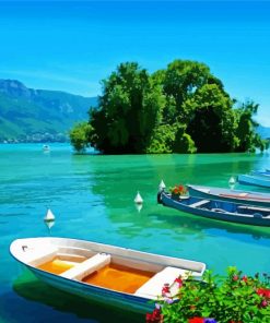 Annecy Lake Boats paint by number