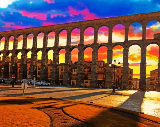 Aqueduct Of Segovia Monument paint by numbers