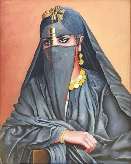 Arabian Muslim Lady paint by number