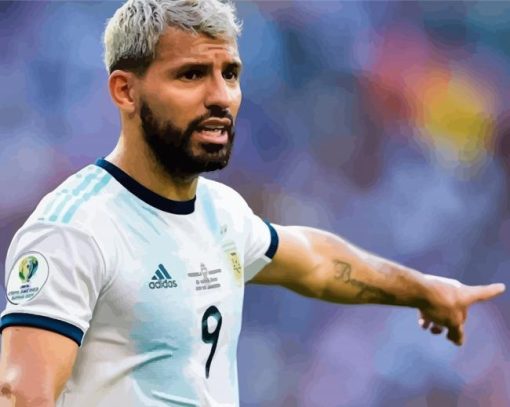 Argentina National Team Sergio Agüero paint by number