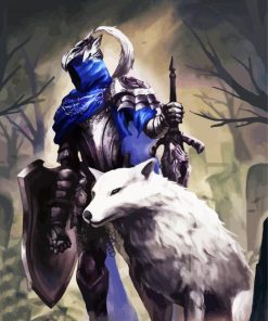 Arthas Menethil And The White Wolf paint by numbers