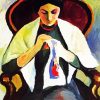August Macke Woman Sewing paint by number