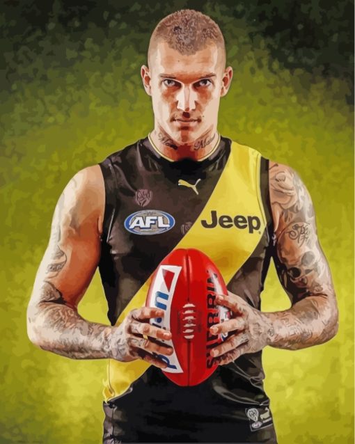Australian Football Leagues Dustin Martin paint by numbers