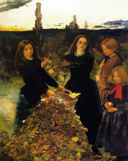 Autumn Leaves By John Everett Millais paint by numbers