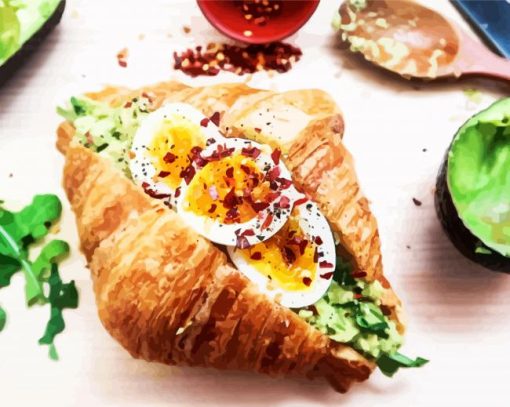 Avocado Croissant paint by numbers