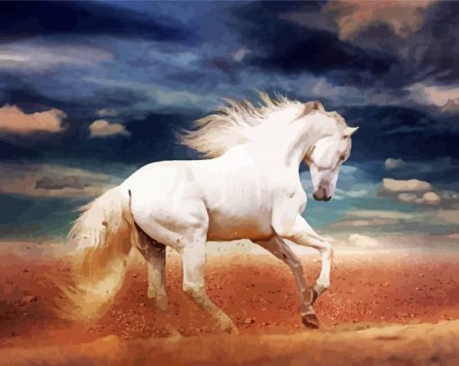 Beautiful White Andalusian Horse paint by number
