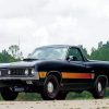 Black Ford Ranchero Car Engine paint by number