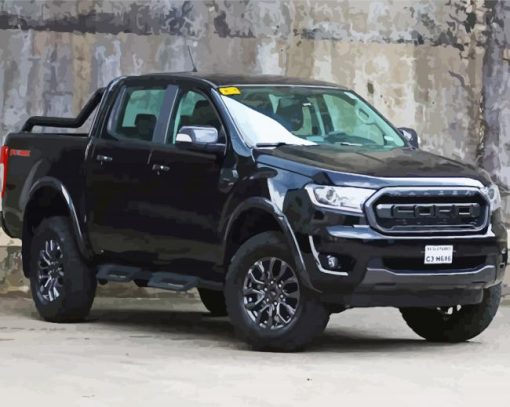 Black Ford Ranger Car paint by number