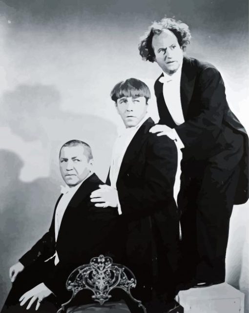 Black and White Three Stooges paint by numbers