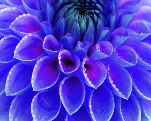 Blue Dahlia paint by numbers