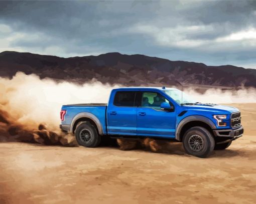 Blue Ford F150 paint by numbers