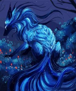 Blue Nine Tailed Fox paint by numbers