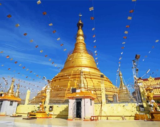 Botataung Kyaik Dae Ap Sandawo Pagoda Yangon paint by numbers