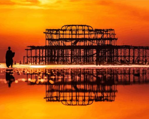 Brighton Pier Silhouette paint by numbers