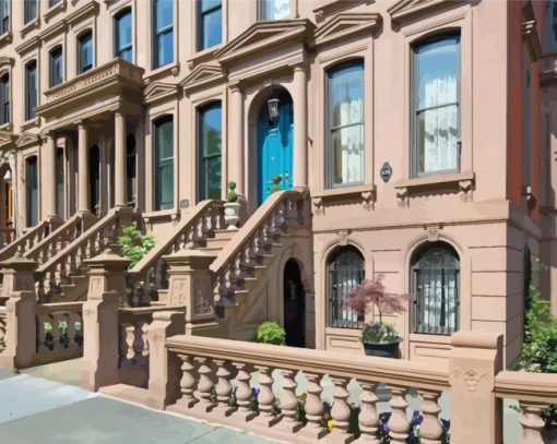 Brownstone House In New Jersey paint by numbers