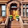 Brownstone And Wooden Door paint by number