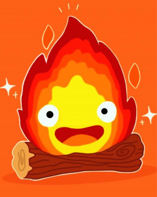 Calcifer Fire Demon paint by number