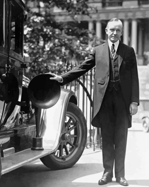 Calvin Coolidge In The White House paint by number