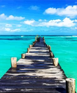 Cancun Beach Pier paint by number