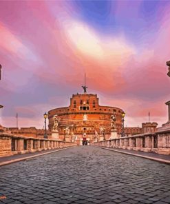 Castel Sant Angelo Vatican Sunset paint by numbers