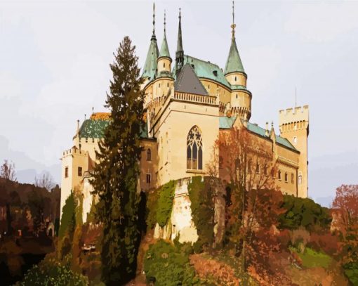 Castle Of Spirits Bojnice Castle Slovakia paint by number