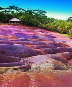 Chamarel Seven Colored Earth Geopark Mauritius paint by numbers