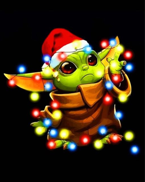Christmas Baby Yoda paint by number
