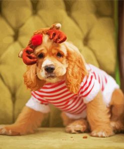 Christmas Cocker Spaniel paint by number