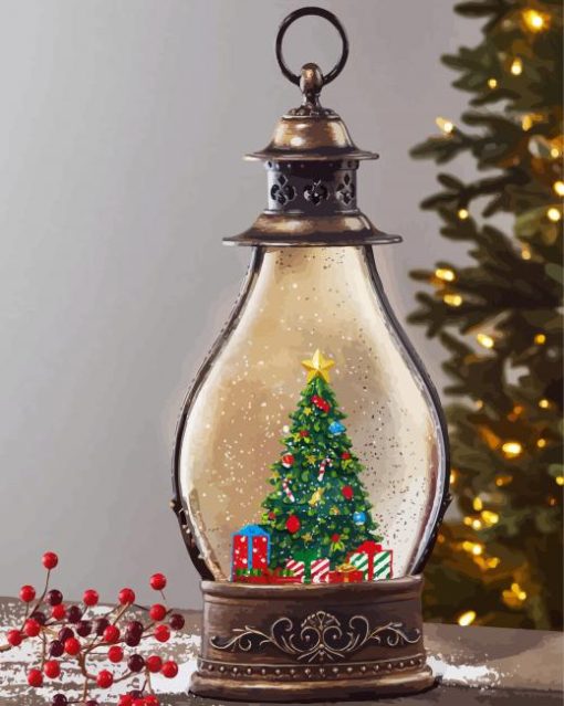 Christmas Lantern Tree paint by number