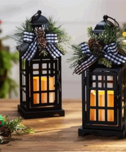 Christmas Light Lanterns paint by number